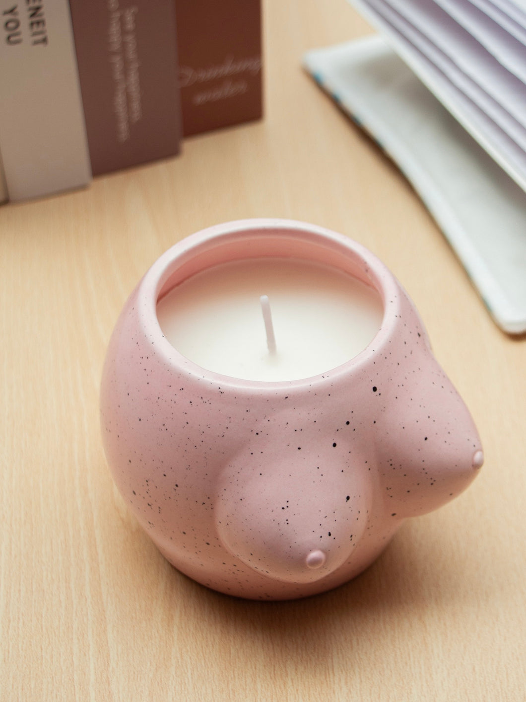 Ceramic Speckled Boobie Boob Candle