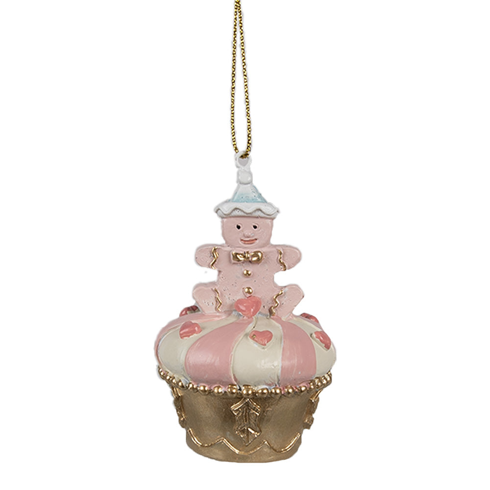 Cupcake Gingerbread Christmas Ornament Baumschmuck Rosa Gold