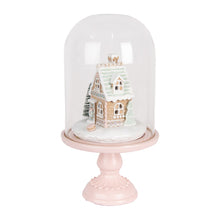 Lade das Bild in den Galerie-Viewer, LED Glasglocke Etagere Weihnachten Dekoration Gingerbreadhouse Ø 17x30 cm
