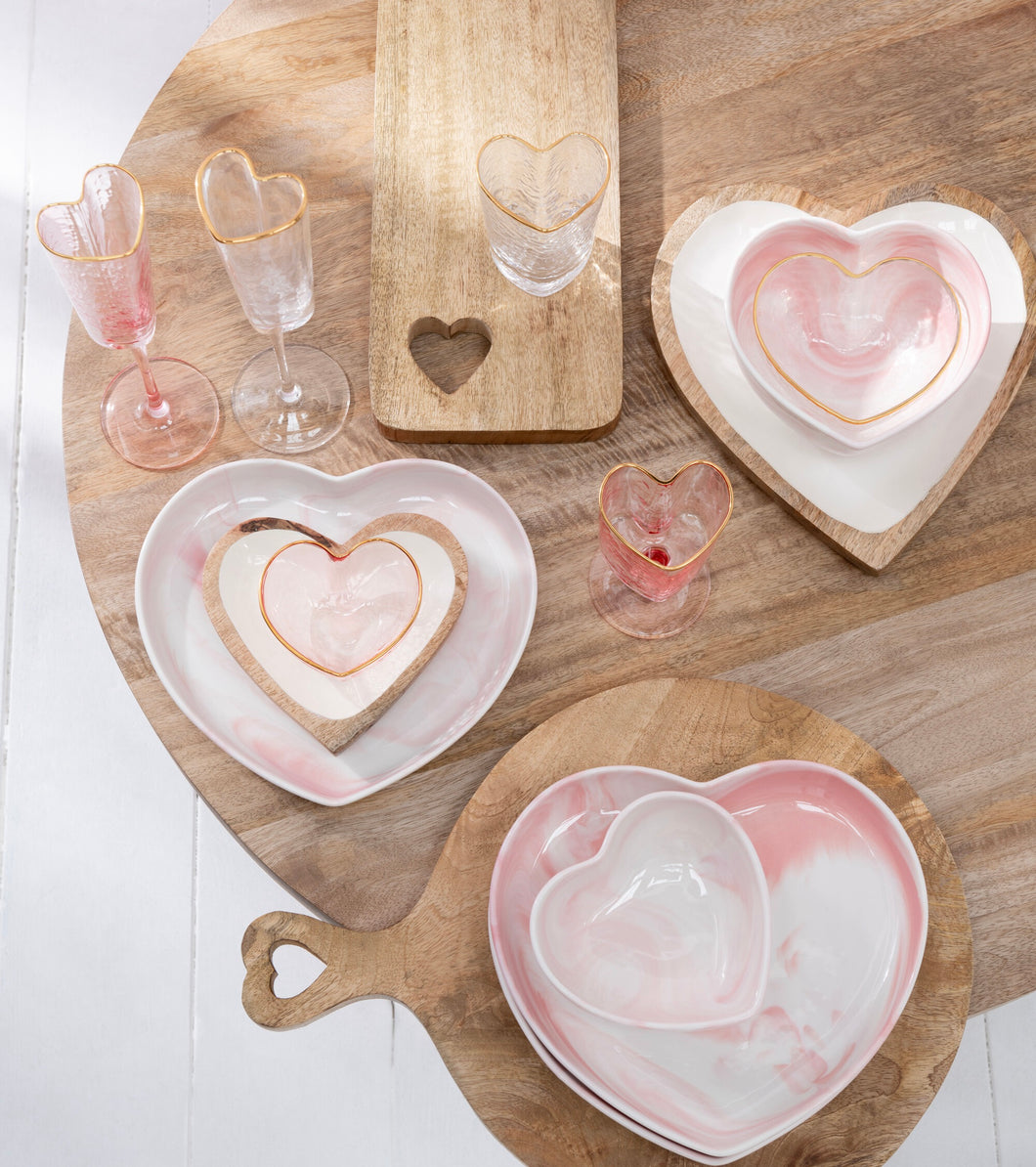 Heart Champagne Flute Champagnerglas Herz Glas Gold