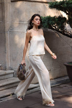 Lade das Bild in den Galerie-Viewer, Satin Trousers Pants with Lace Trim Dahlia
