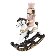Lade das Bild in den Galerie-Viewer, Christmas Nutcracker Nussknacker Pink Figur on a Rocking Horse
