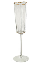 Lade das Bild in den Galerie-Viewer, Heart Champagne Flute Champagnerglas Herz Glas Gold
