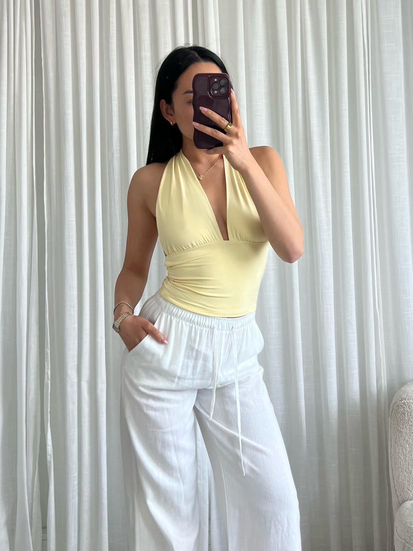 Halter Top Butter Yellow Trina