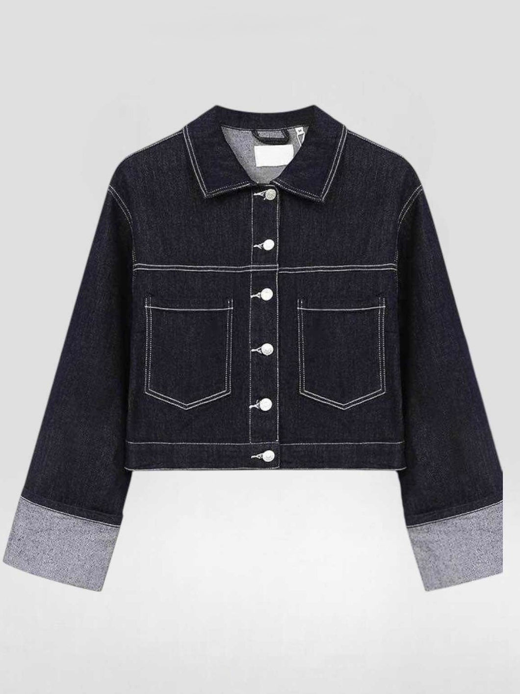 Raw Denim Cropped Jeans Jacket Denim Jeansjacke Leila