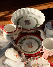 Lade das Bild in den Galerie-Viewer, Porcelain Vintage Baking Dish Bowl Serving Platter Nostalgic Christmas

