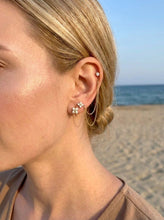 Lade das Bild in den Galerie-Viewer, Rhinestone Earrings Ohrringe Double Chain Fleur
