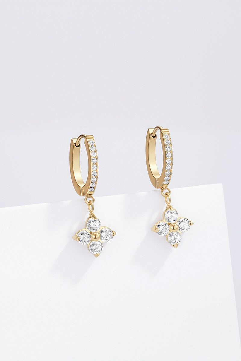 Rhinestone Pavé Earrings Ohrringe Fleur