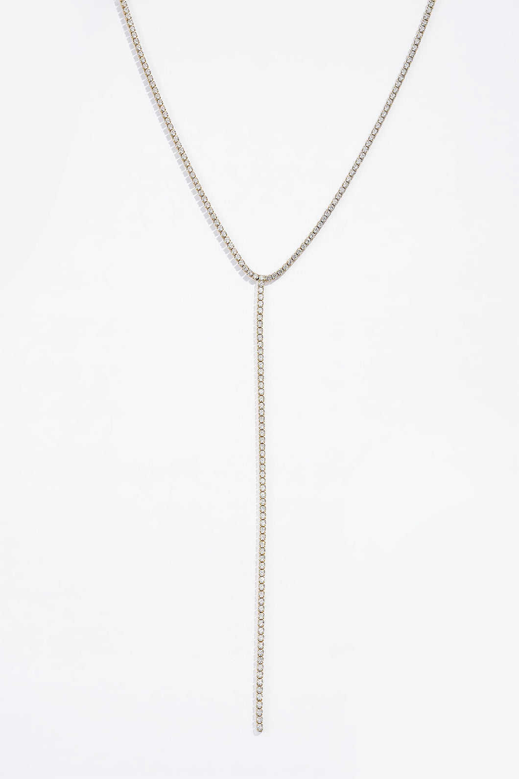 Rhinestone Pavé Y Necklace Kette Nia