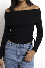 Lade das Bild in den Galerie-Viewer, Off Shoulder Knit Sweater Pullover Bardot Collar
