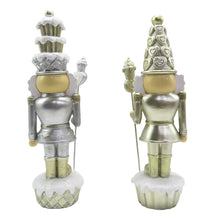 Lade das Bild in den Galerie-Viewer, Christmas Nutcracker Nussknacker Figur Cupcake Pärchen Silver Gold
