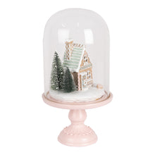 Lade das Bild in den Galerie-Viewer, LED Glasglocke Etagere Weihnachten Dekoration Gingerbreadhouse Ø 17x30 cm
