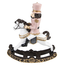 Lade das Bild in den Galerie-Viewer, Christmas Nutcracker Nussknacker Pink Figur on a Rocking Horse
