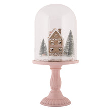 Lade das Bild in den Galerie-Viewer, LED Glasglocke Etagere Weihnachten Dekoration Gingerbreadhouse Ø 17x36 cm
