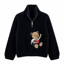 Lade das Bild in den Galerie-Viewer, Teddy Bear Zip Fleece Sweater Pullover
