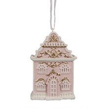 Lade das Bild in den Galerie-Viewer, Christmas Gingerbread House Ornament Baumschmuck Rosa Gold
