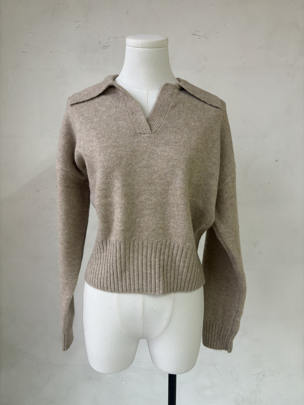 Sweater Collar Pullover mit Polokragen 