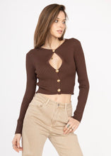 Lade das Bild in den Galerie-Viewer, Knit Cropped Sweater Gold Buttons Jillian
