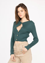 Lade das Bild in den Galerie-Viewer, Knit Cropped Sweater Gold Buttons Jillian
