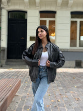 Lade das Bild in den Galerie-Viewer, Oversized Vintage Washed Biker Jacket Bickerjacke Rue
