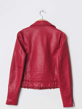 Lade das Bild in den Galerie-Viewer, Faux Leather Biker Motorcycle Jacket Lederjacke
