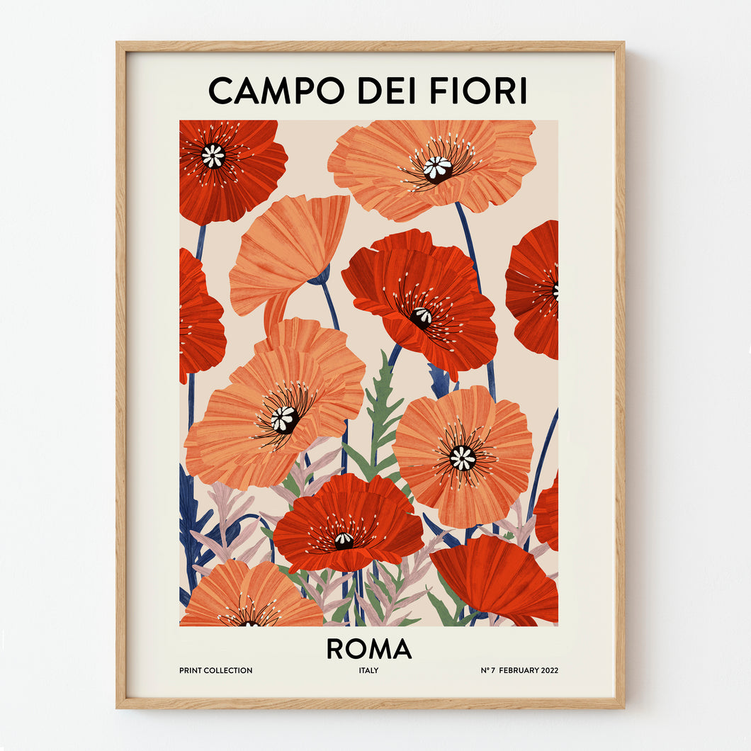 Flower Market Rome Art Print 30 x 40 cm