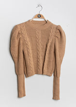 Lade das Bild in den Galerie-Viewer, Cable Knit Sweater Puff Sleeves Pullover &quot;Polly&quot;
