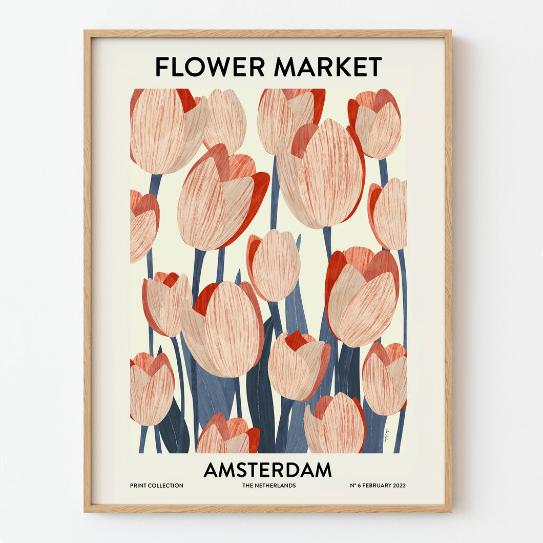 Flower Market Amsterdam Art Print 30 x 40 cm