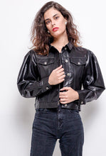 Lade das Bild in den Galerie-Viewer, Faux Leather Jacket with Puff Sleeves Jacke &quot;Ollie&quot;
